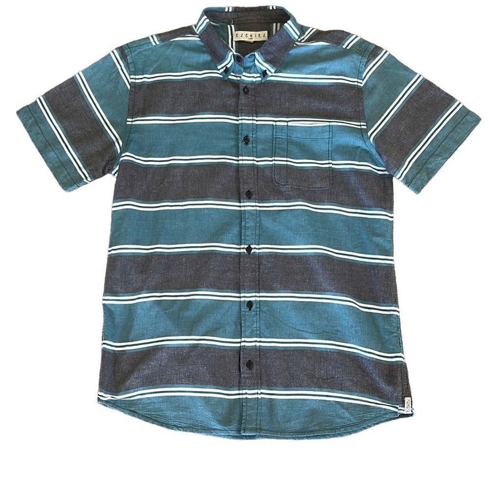 Ezekiel Stripe Button Down Short Sleeve Shirt Men’s XXL